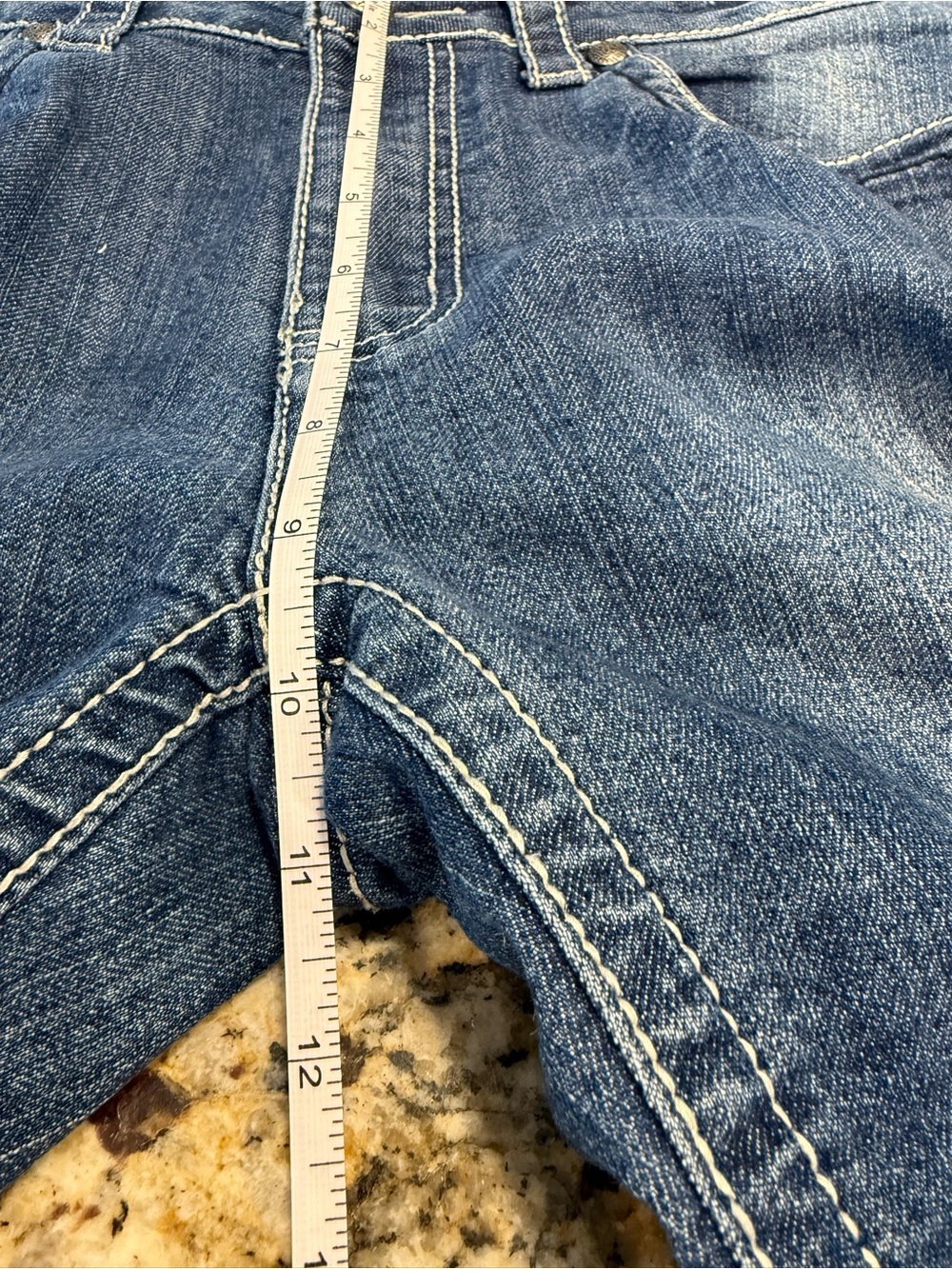 Suko western floral embroidered denim jeans SZ 10 hemmed 27.5” inseam - Picture 12 of 16